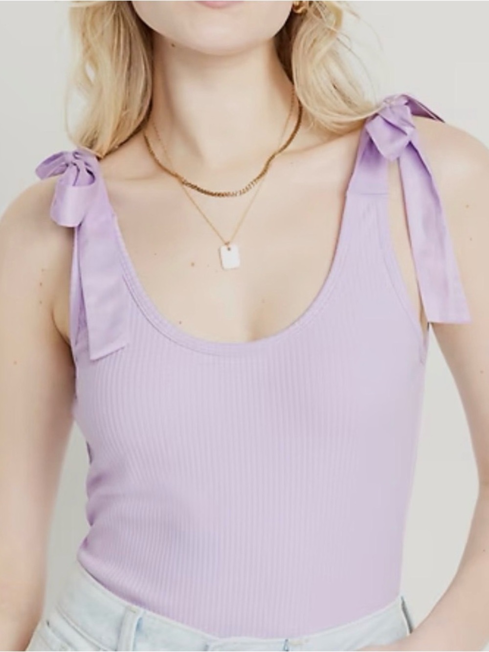 Old Navy lavender ribbed bodysuit with ties